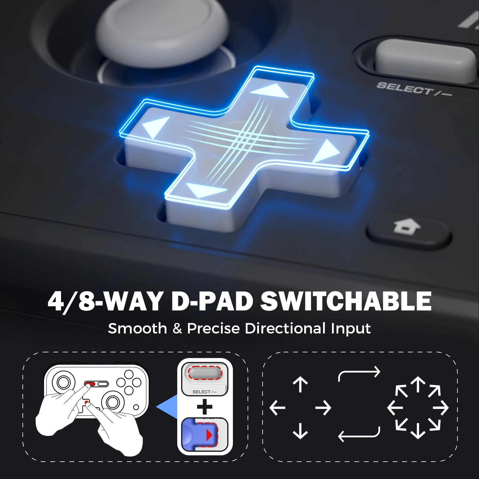 IINE Palm-Sized Retro Chronos Controller (Vintage Grey, Classic Black) (L1031, L1032) - Image 6