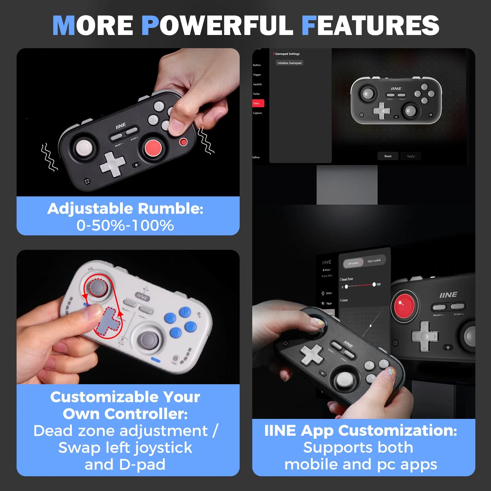 IINE Palm-Sized Retro Chronos Controller (Vintage Grey, Classic Black) (L1031, L1032) - Image 8