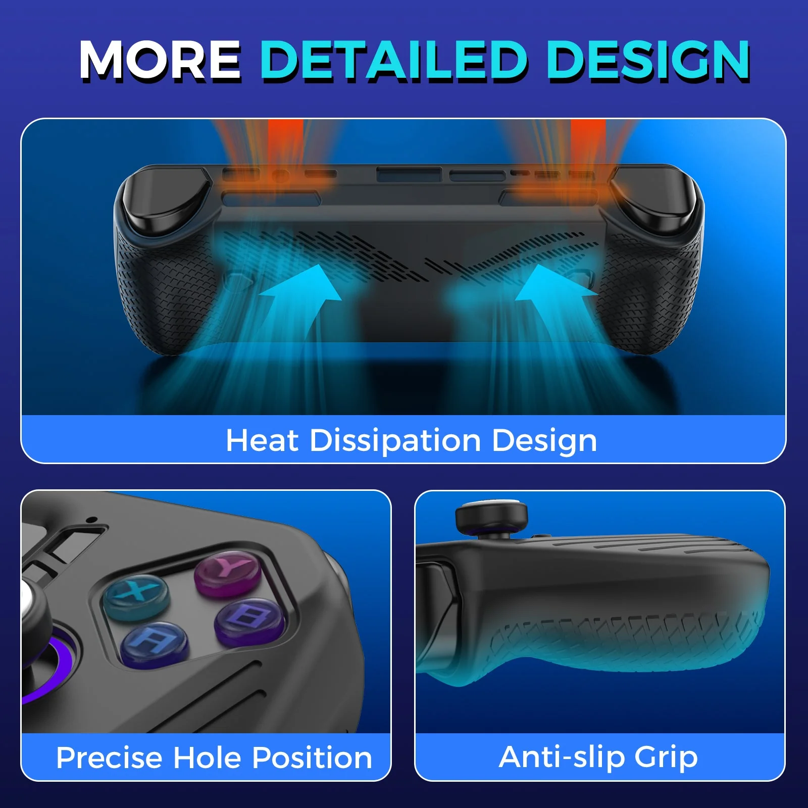 IINE Silicone Case Set for ROG Ally X (Black) (L1043) - Image 7