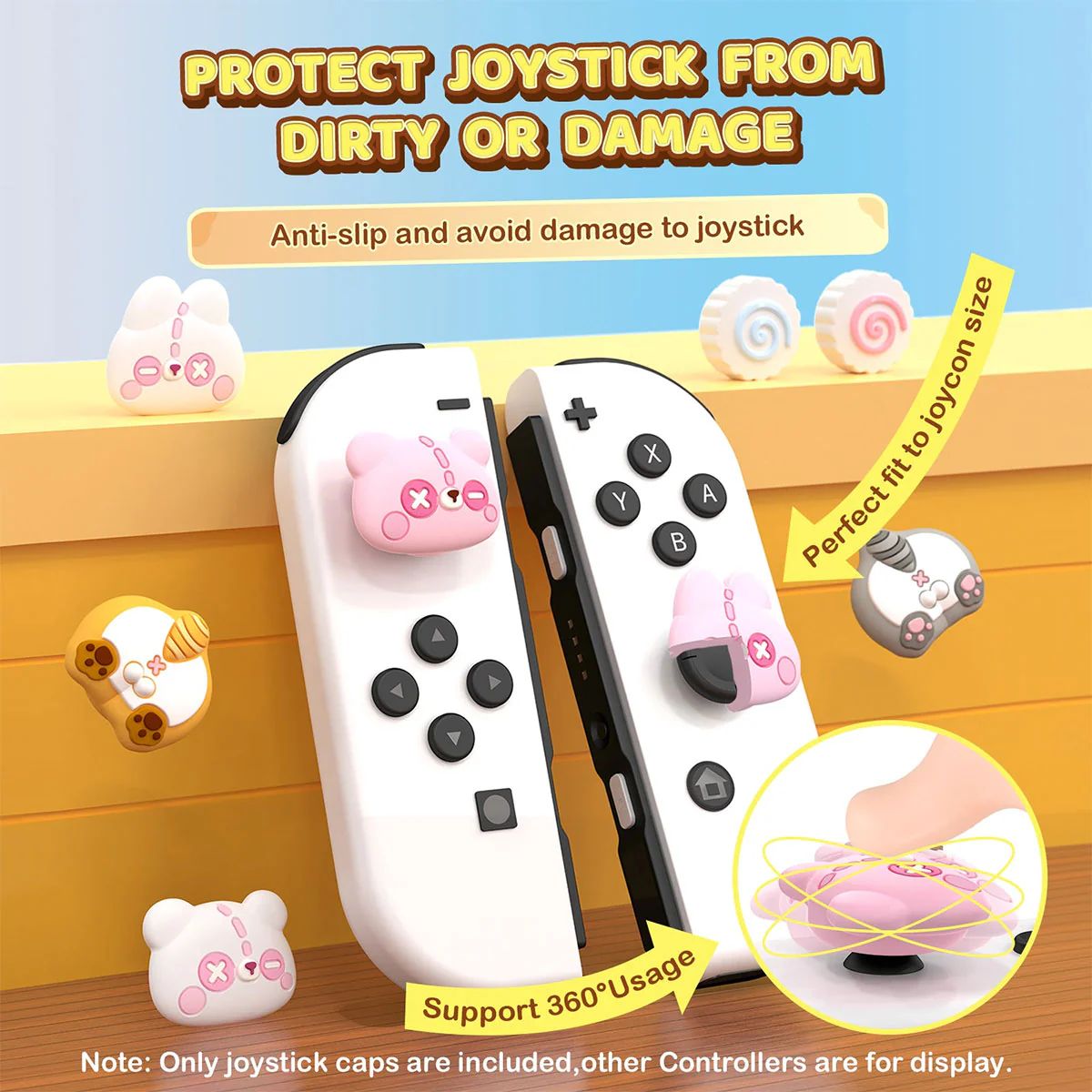 IINE Silicone Thumb Grip Caps For N-Switch (Bunny and Bear, Kamaboko, Feline Fanny) - Image 6