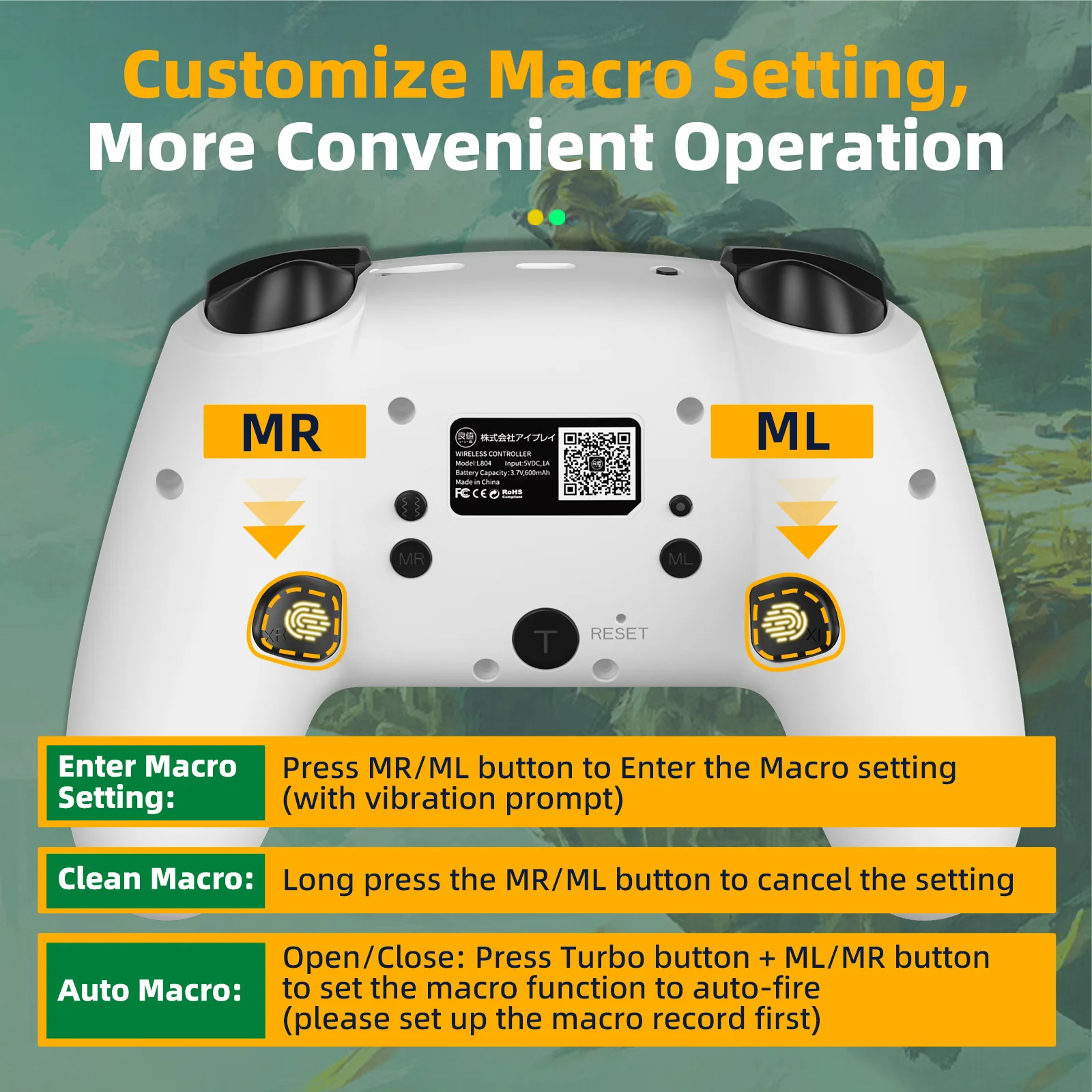 IINE Switch Macro Programming Controller PPD Exclusive For Switch / Switch Lite / Switch OLED (White) (L804) - Image 8