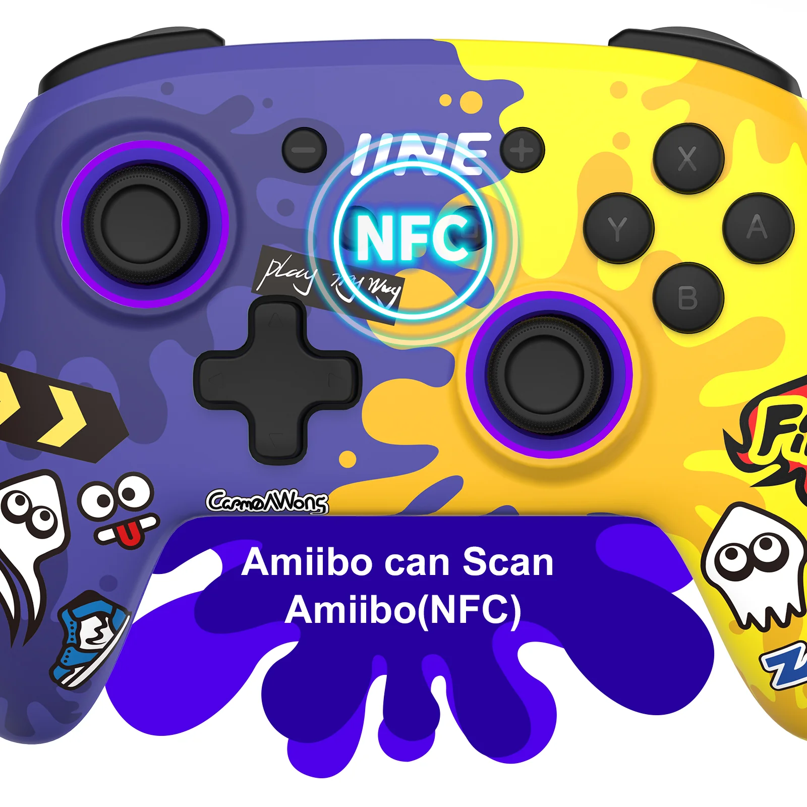 IINE Wireless Controller Purple & Yellow For Switch / Switch OLED (L709) - Image 2