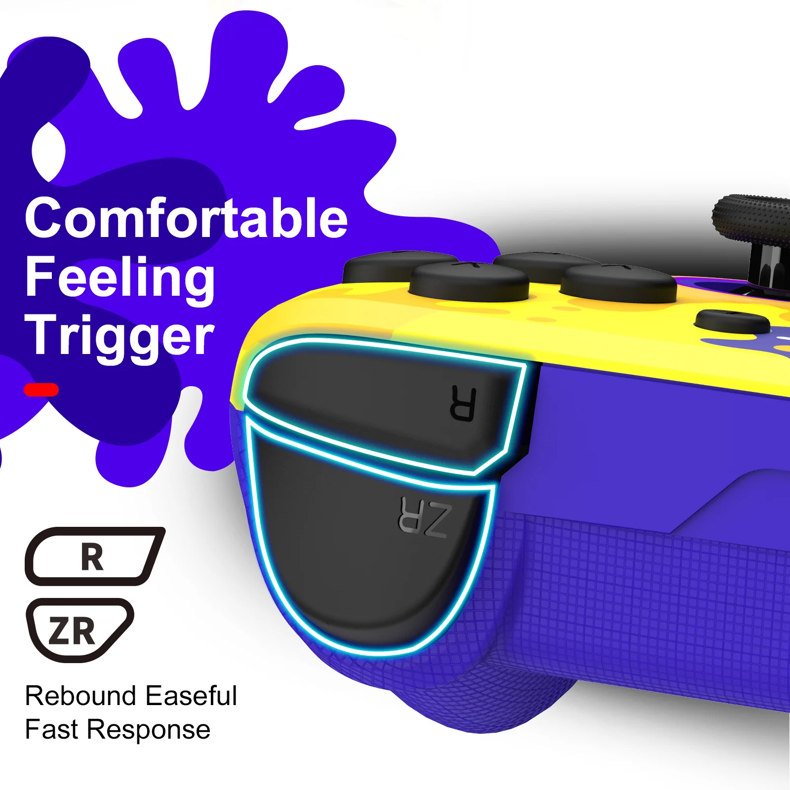 IINE Wireless Controller Purple & Yellow For Switch / Switch OLED (L709) - Image 3