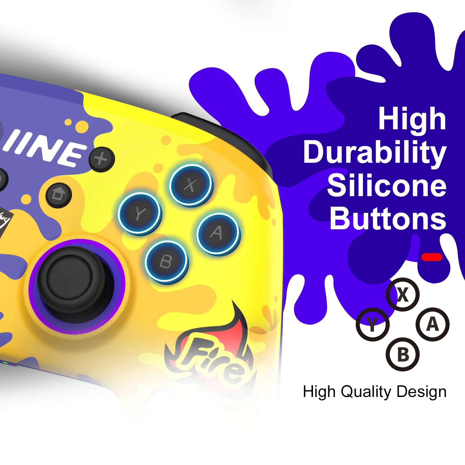 IINE Wireless Controller Purple & Yellow For Switch / Switch OLED (L709) - Image 4
