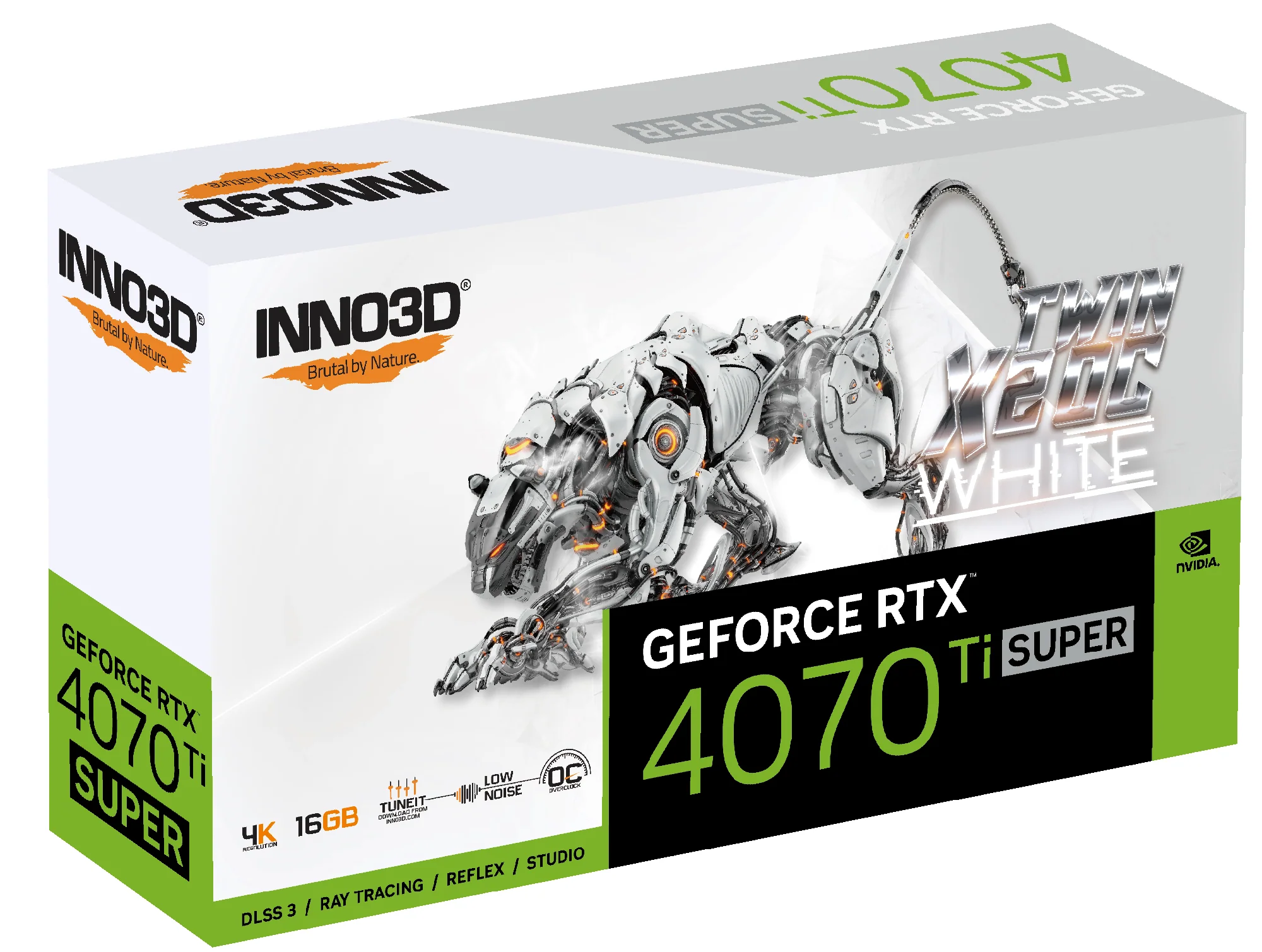 INNO3D GeForce RTX 4070 Ti Super Twin X2 OC 16GB GDDR6X Graphics Card (White) (N407TS2-166XX-186156W) - Image 3