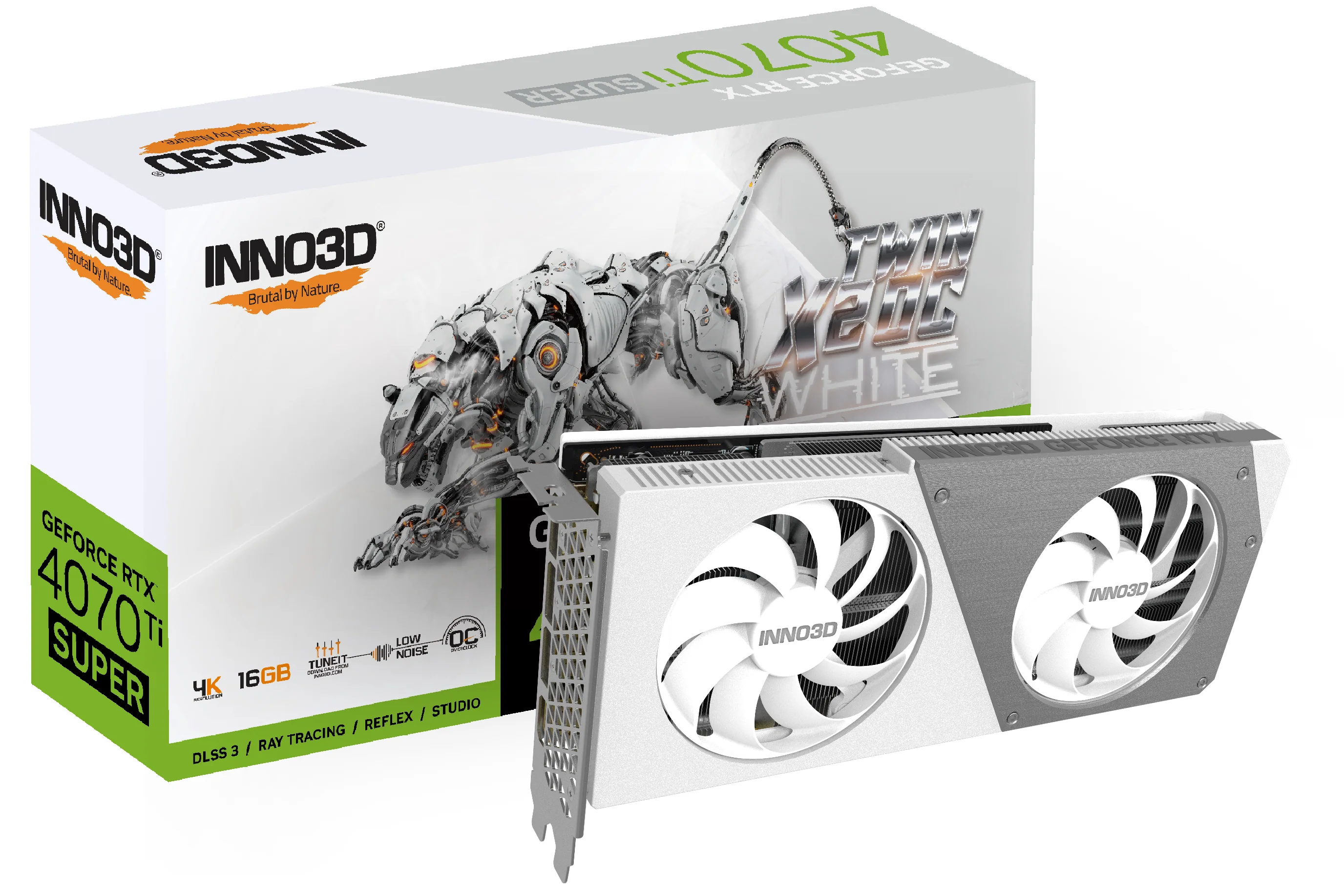 INNO3D GeForce RTX 4070 Ti Super Twin X2 OC 16GB GDDR6X Graphics Card (White) (N407TS2-166XX-186156W) - Image 4