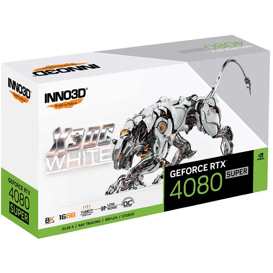 INNO3D GeForce RTX 4080 Super X3 OC 16GB GDDR6X Graphics Card (White) (N408S3-166XX-18703259) - Image 4