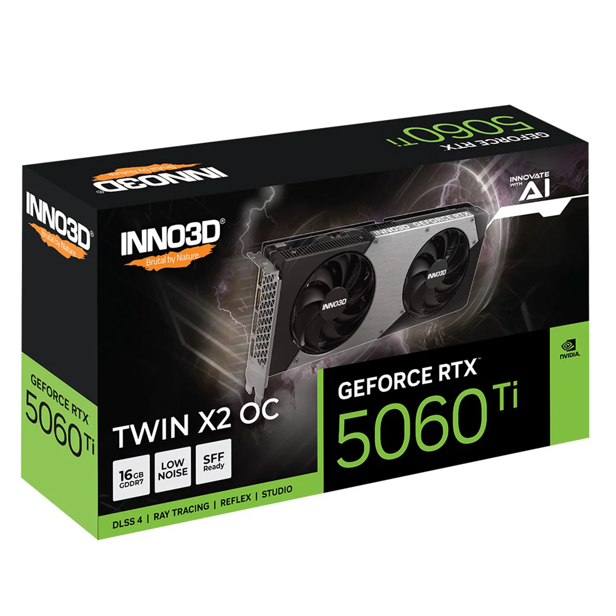 INNO3D GeForce RTX 5060 Ti TWIN X2 OC 16GB GDDR7 Graphics Card (Black) (N506T2-16D7X-191073N) - Image 6