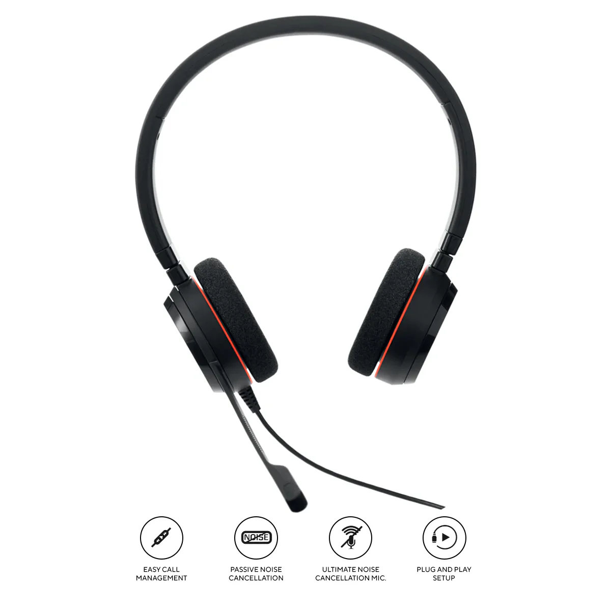 Jabra Evolve 20 Stereo UC USB-C/A Noise-Cancelling Headset (Black)