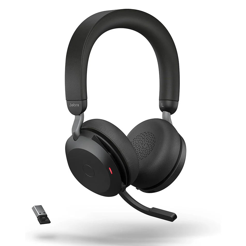 Jabra Evolve2 75 Link380A MS Stereo Noise-Canceling Wireless Headset (Black)