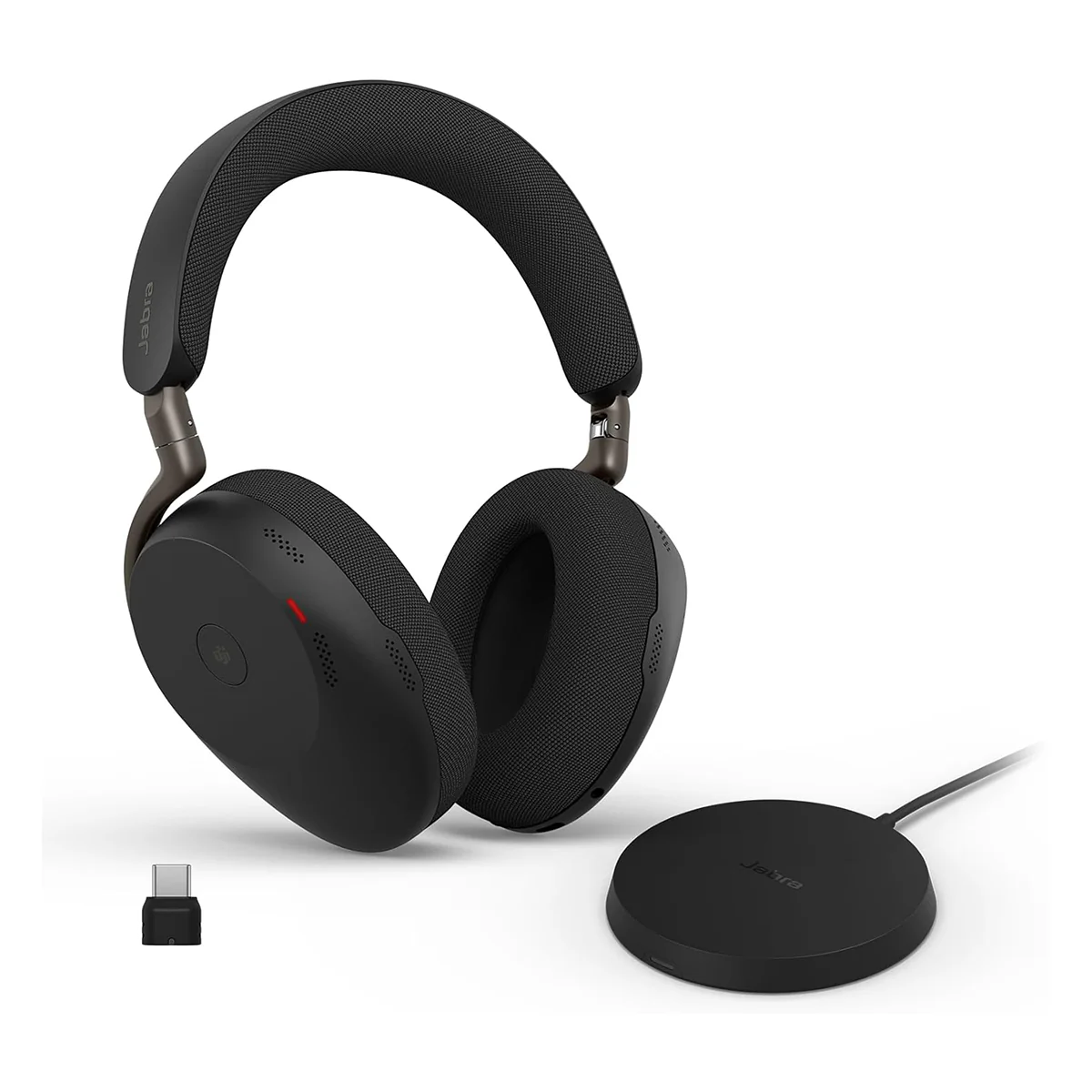Jabra Evolve3 85 MS link390c USB-C Wireless Headset With Dongle & Wireless Charging Pad (Black) - Image 6