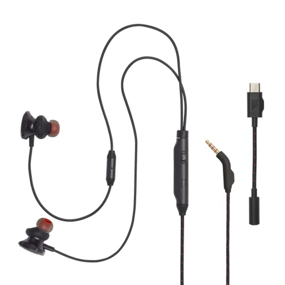 JBL Quantum 50C In-Ear Gaming Headset with USB-C Adapter (Black, White) - Image 3