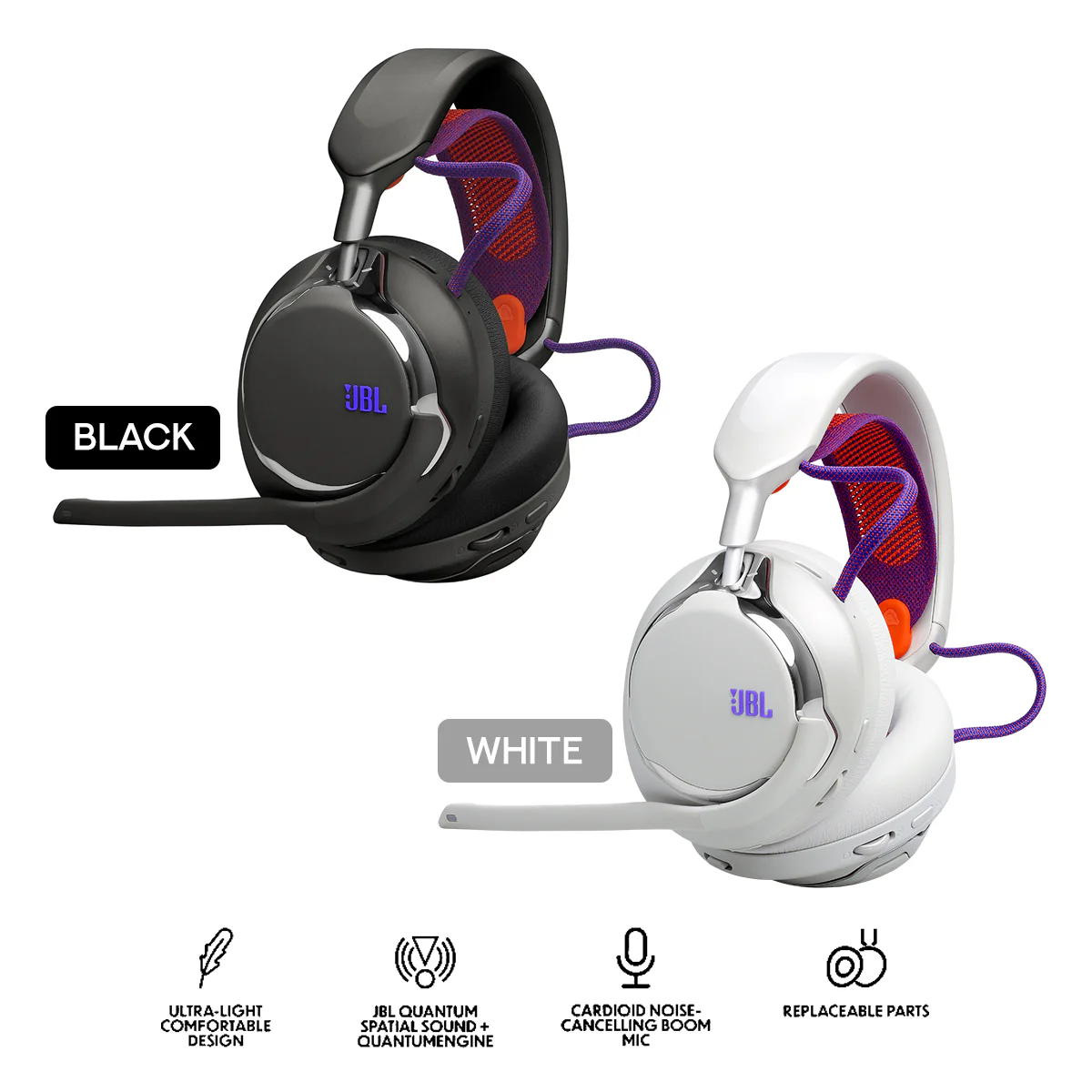 JBL Quantum 950 Wireless Gaming Headset (Black, White)