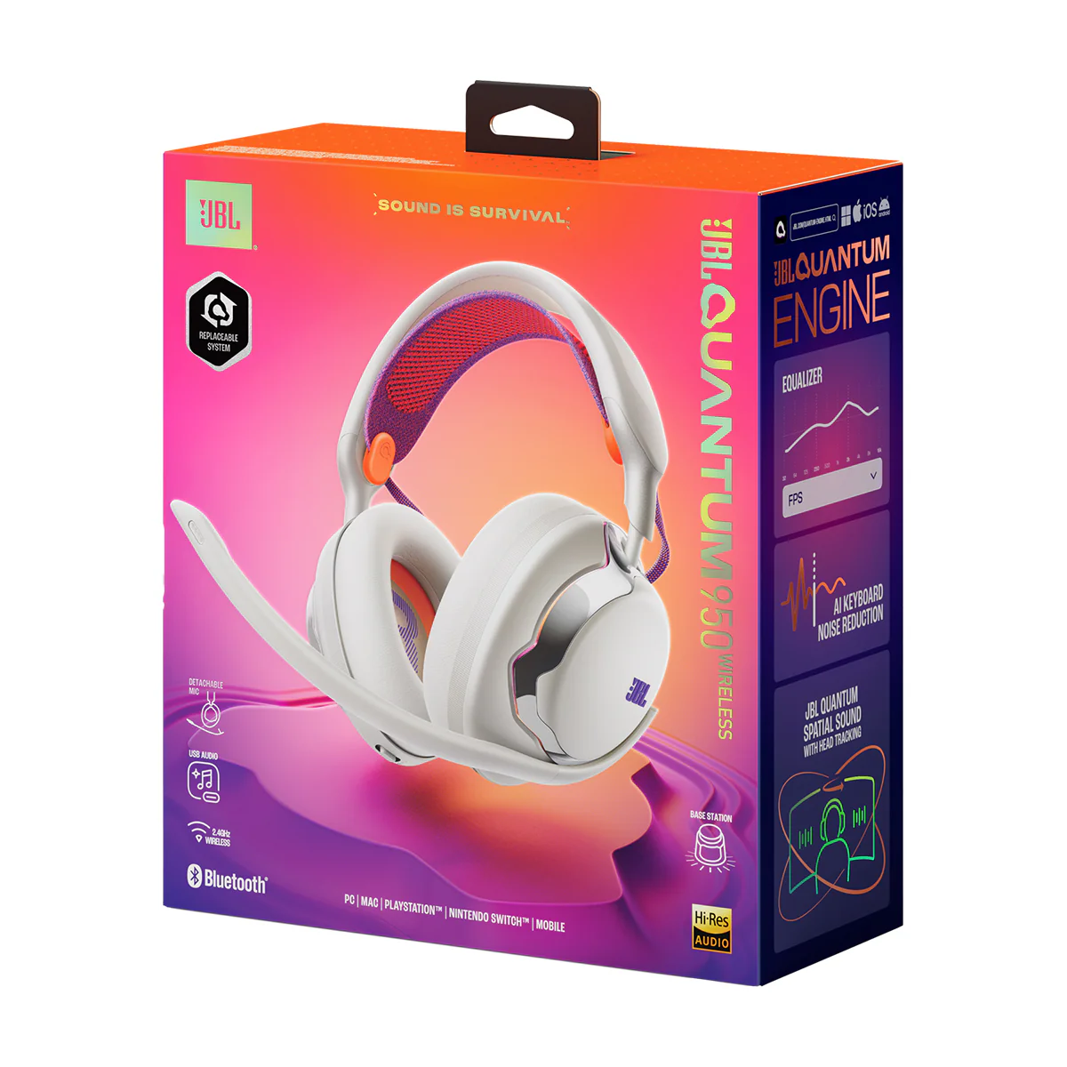 JBL Quantum 950 Wireless Gaming Headset (Black, White) - Image 27