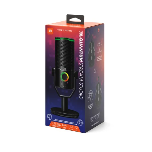 JBL Quantum Stream Studio Quad Pattern Premium USB Microphone for Streaming/ Recording/ Gaming (Black) - Image 9