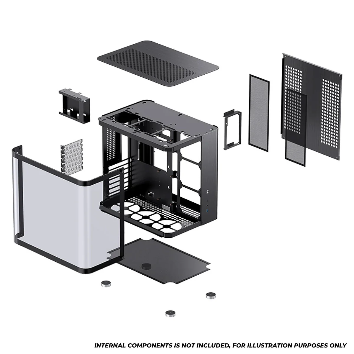 Jonsbo TK-2 ATX Separated Cabinet Computer Case (Black, White) - Image 8