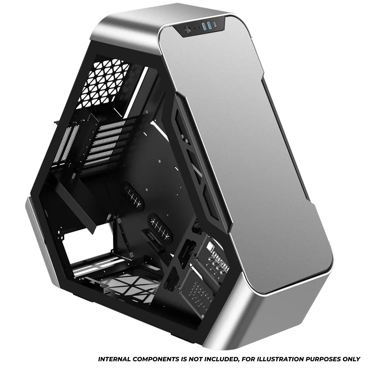 Jonsbo TR03-A Aluminum Panel ATX Equilateral Triangle Computer Case (Silver) - Image 10