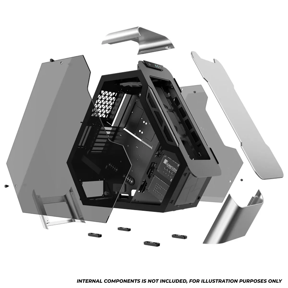 Jonsbo TR03-A Aluminum Panel ATX Equilateral Triangle Computer Case (Silver) - Image 12