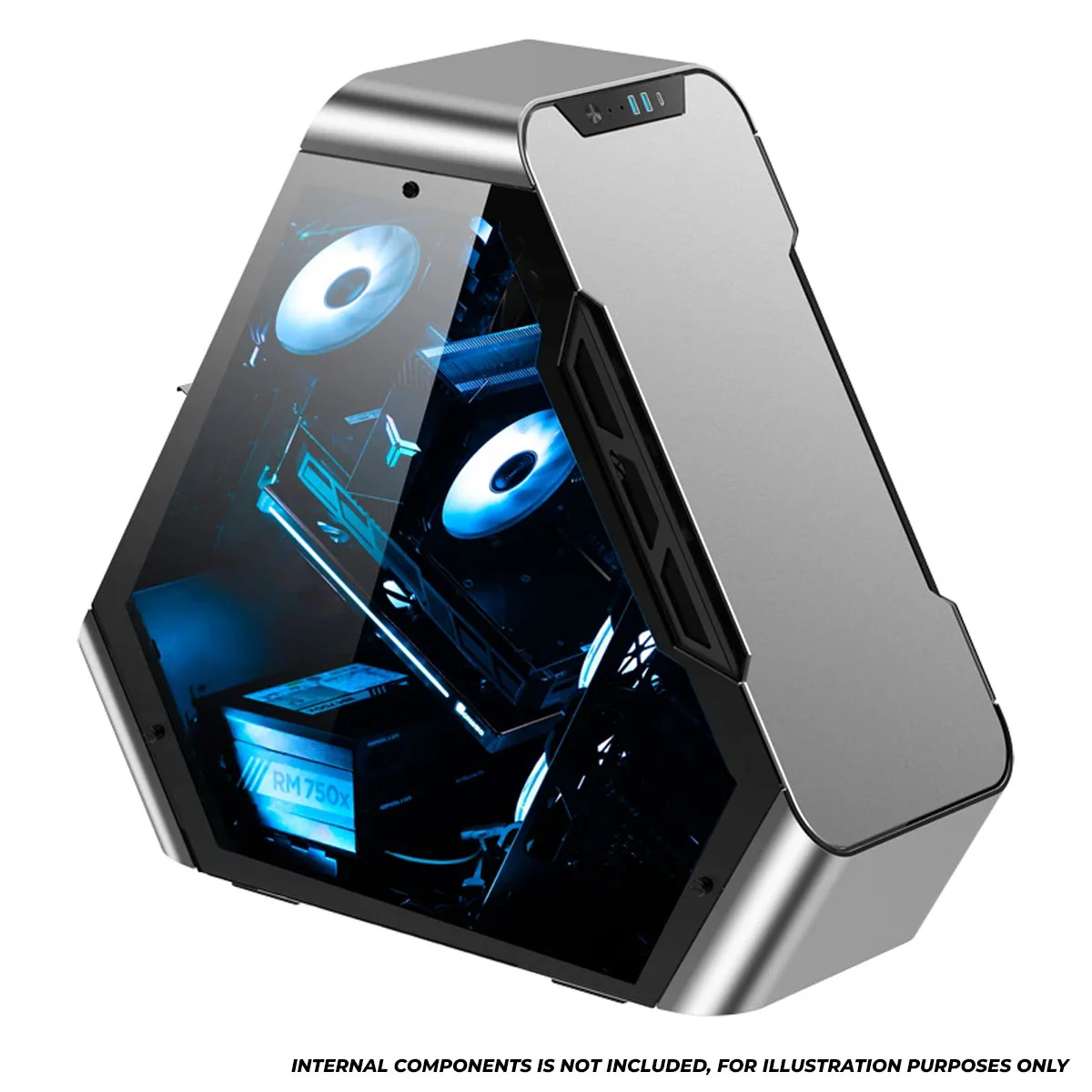 Jonsbo TR03-A Aluminum Panel ATX Equilateral Triangle Computer Case (Silver) - Image 2
