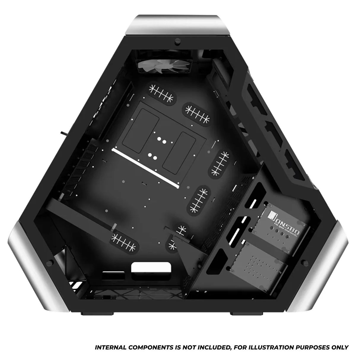Jonsbo TR03-A Aluminum Panel ATX Equilateral Triangle Computer Case (Silver) - Image 6
