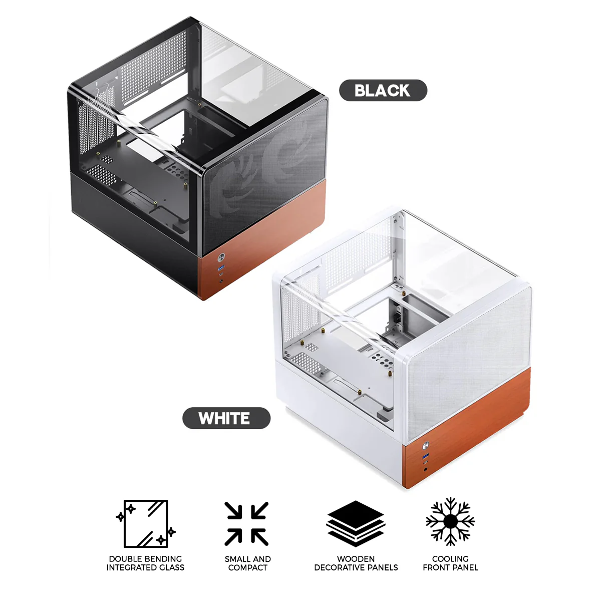 Jonsbo V12 M-ATX Separated Cabinet Case (Black, White)