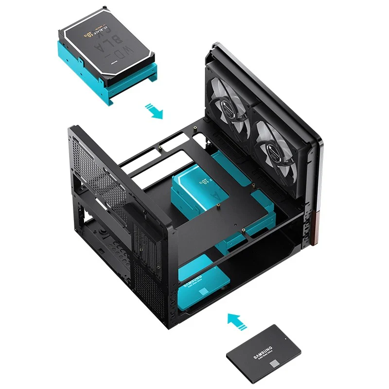Jonsbo V12 M-ATX Separated Cabinet Case (Black, White) - Image 12