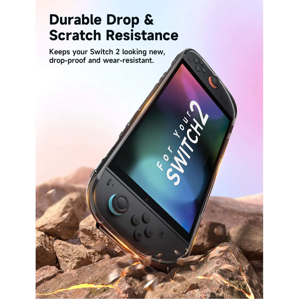 JSAUX Integrated Soft TPU Protective Case for Nintendo Switch 2 (Transparent Black, Transparent) (PC0115) - Image 8