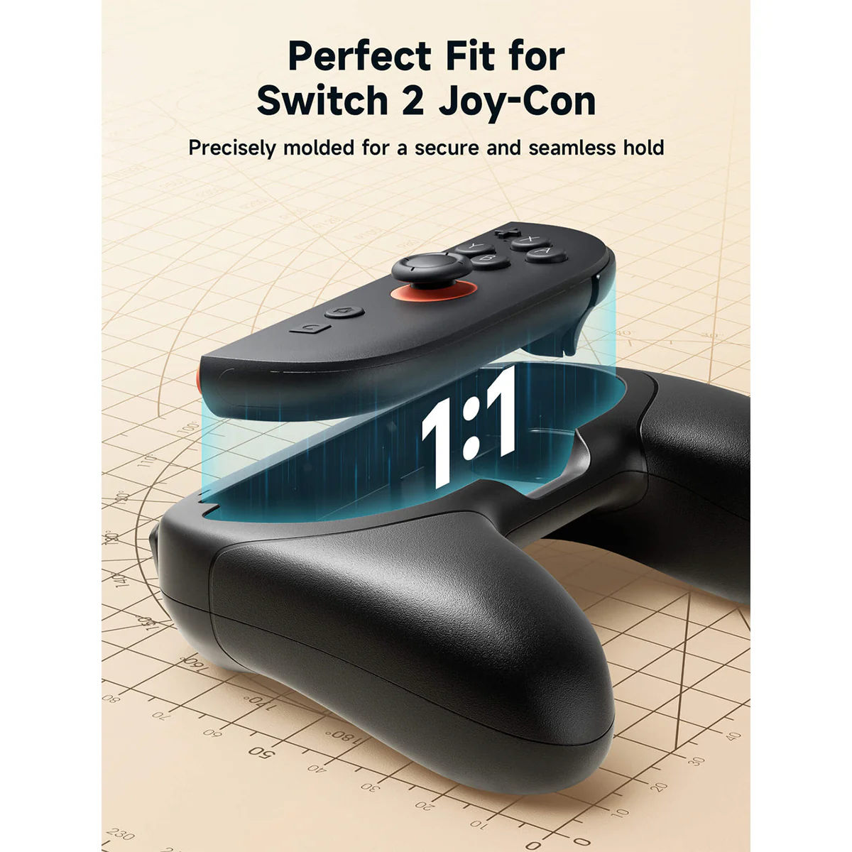 JSAUX JoyVerse Series Single Grip for Nintendo Switch 2 Joy-Con (Black) (GP0401A) - Image 2