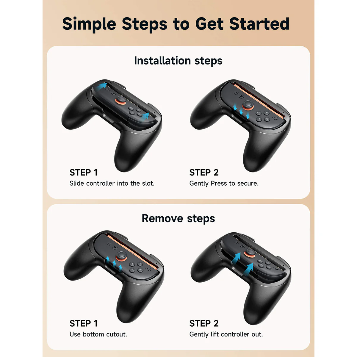 JSAUX JoyVerse Series Single Grip for Nintendo Switch 2 Joy-Con (Black) (GP0401A) - Image 3