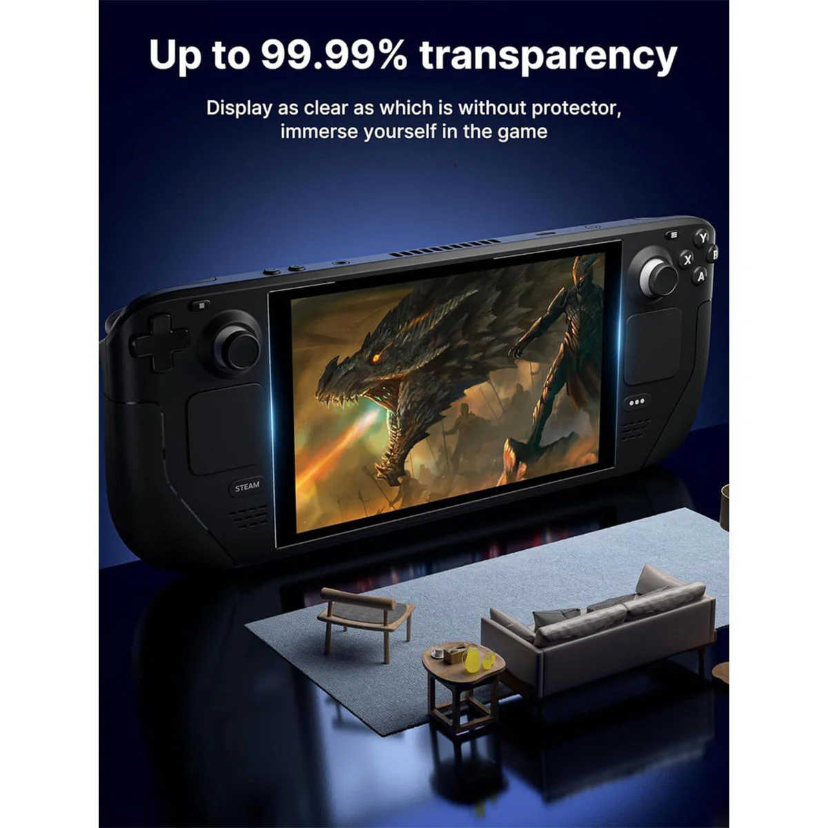 JSAUX Ultra Clear Tempered Glass Screen Protector for Steam Deck 2-Pack (GP0107) - Image 4