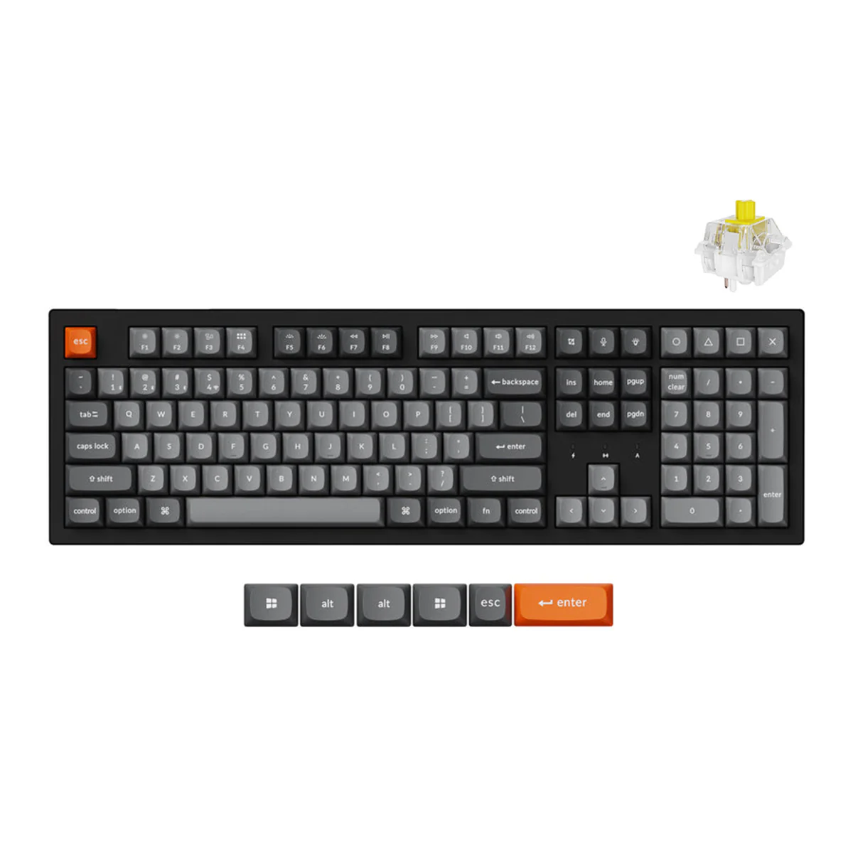 Keychron K10 Max QMK Fully Assembled RGB Backlight Hot-Swappable Full-Size Wireless Mechanical Keyboard - Black (Super Banana Switch, Super Brown Switch, Super Red Switch) (K10M-H4, K10M-H3, K10M-H1) - Image 2