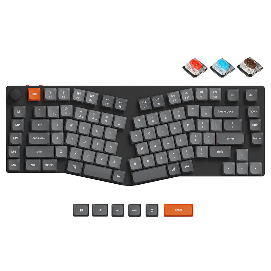 Keychron K15 Max QMK RGB Hot-Swappable 75% Alice Wireless Custom Mechanical Keyboard (Low Profile Gateron Mechanical Red Switch, Low Profile Gateron Mechanical Blue Switch, Low Profile Gateron Mechanical Brown Switch)
