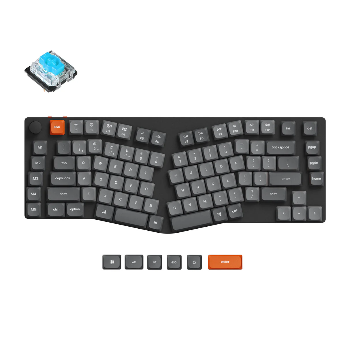 Keychron K15 Max QMK RGB Hot-Swappable 75% Alice Wireless Custom Mechanical Keyboard (Low Profile Gateron Mechanical Red Switch, Low Profile Gateron Mechanical Blue Switch, Low Profile Gateron Mechanical Brown Switch) - Image 3