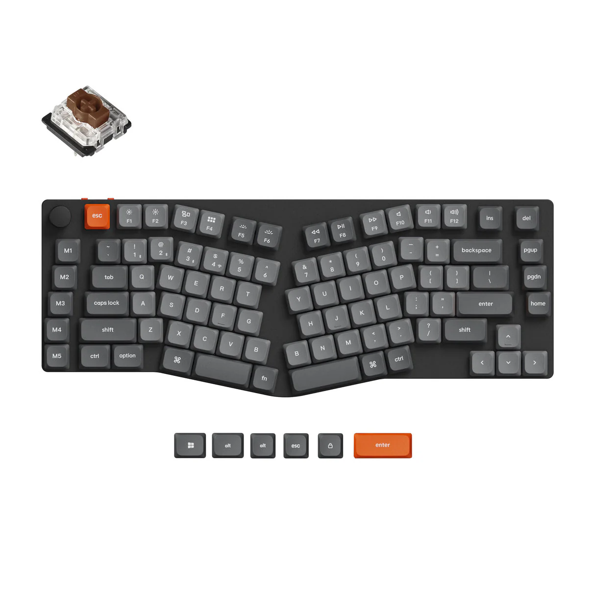 Keychron K15 Max QMK RGB Hot-Swappable 75% Alice Wireless Custom Mechanical Keyboard (Low Profile Gateron Mechanical Red Switch, Low Profile Gateron Mechanical Blue Switch, Low Profile Gateron Mechanical Brown Switch) - Image 4