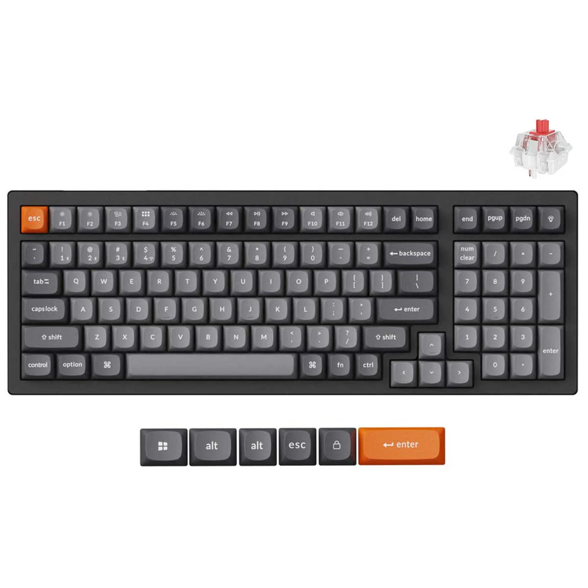 Keychron K4 Max QMK Fully Assembled Hot-Swappable RGB Backlight 96% Wireless Mechanical Keyboard - Black (Super Red Switch, uper Brown Switch, Super Banana Switch) (K4M-H1, K4M-H3, K4M-H4) - Image 2