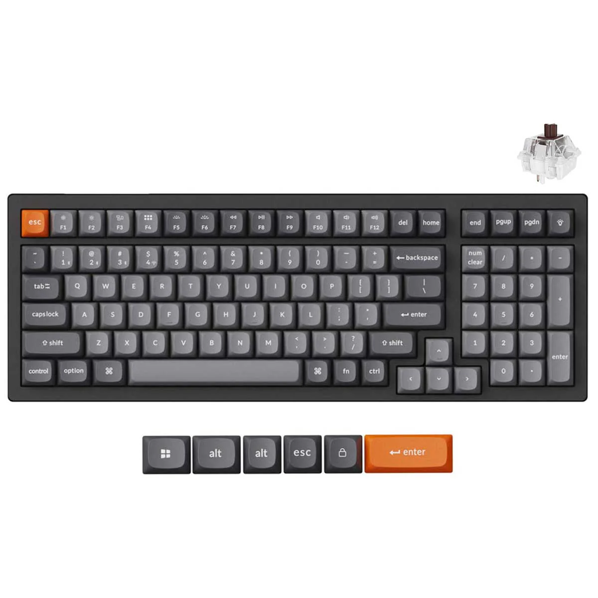 Keychron K4 Max QMK Fully Assembled Hot-Swappable RGB Backlight 96% Wireless Mechanical Keyboard - Black (Super Red Switch, uper Brown Switch, Super Banana Switch) (K4M-H1, K4M-H3, K4M-H4) - Image 3