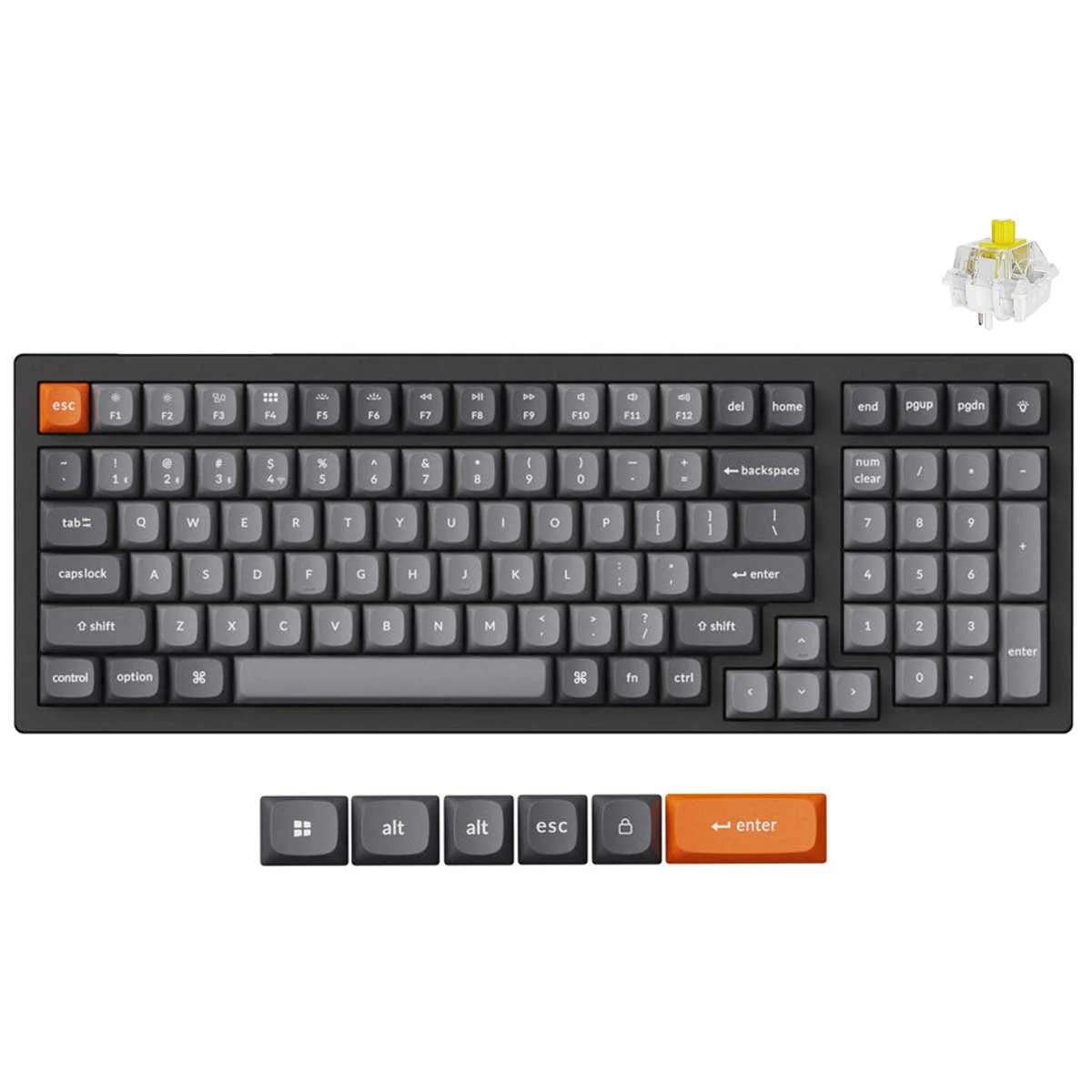 Keychron K4 Max QMK Fully Assembled Hot-Swappable RGB Backlight 96% Wireless Mechanical Keyboard - Black (Super Red Switch, uper Brown Switch, Super Banana Switch) (K4M-H1, K4M-H3, K4M-H4) - Image 4