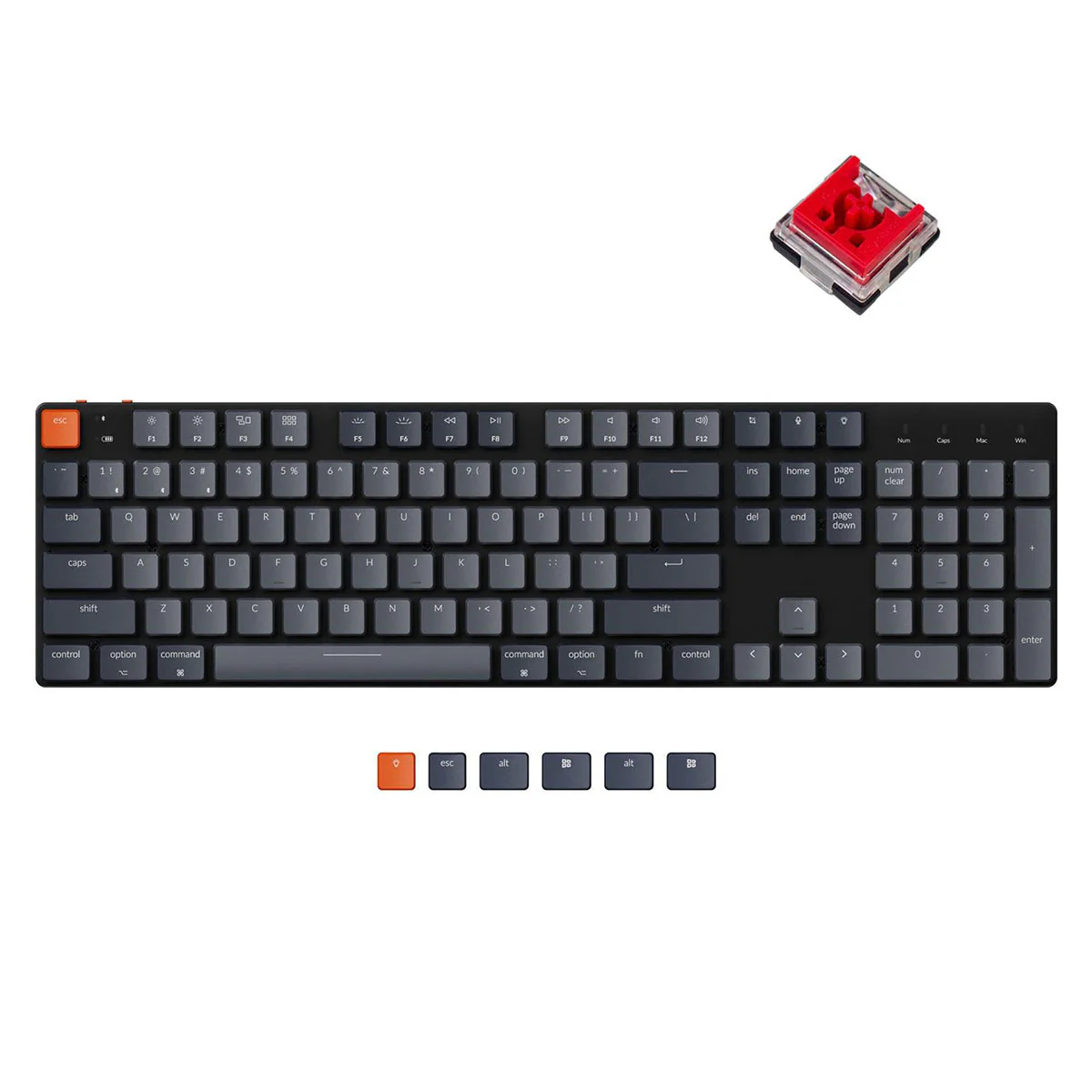 Keychron K5 SE Wireless Mechanical Hot-Swappable Optical White Backlight Keyboard (Red Switch) (K5SED1)