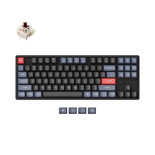 Keychron K8 Pro QMK/Via Wireless Mechanical Hot-Swappable RGB Backlight Aluminum Keyboard - Black (Gateron G Pro Mechanical Brown Switch) (K8P-J3Z)