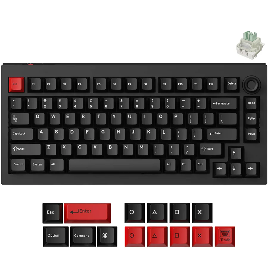 Keychron Lemokey L5 HE Fully Assembled Knob RGB Hot-Swappable 75% Magnetic Switch Custom Gaming Keyboard - Dark Master (Lemokey Ultra-Fast Lime Magnetic Switch) (L5W-M1)