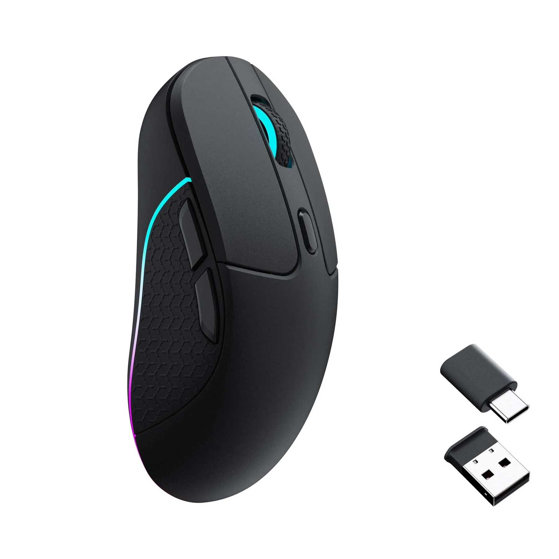 Keychron M3 RGB Ergonomic Wireless Optical Mouse (Black) (M3-A1) - Image 2