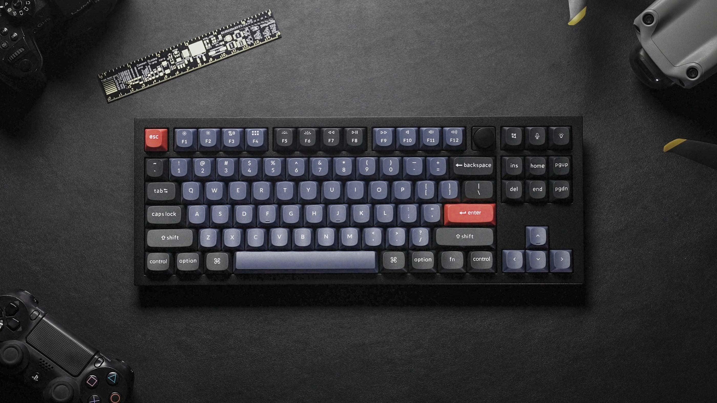 Keychron Q3 QMK Custom Mechanical Fully Assembled Carbon Black Knob Wired Keyboard (Red Switch) (Q3M1) - Image 2