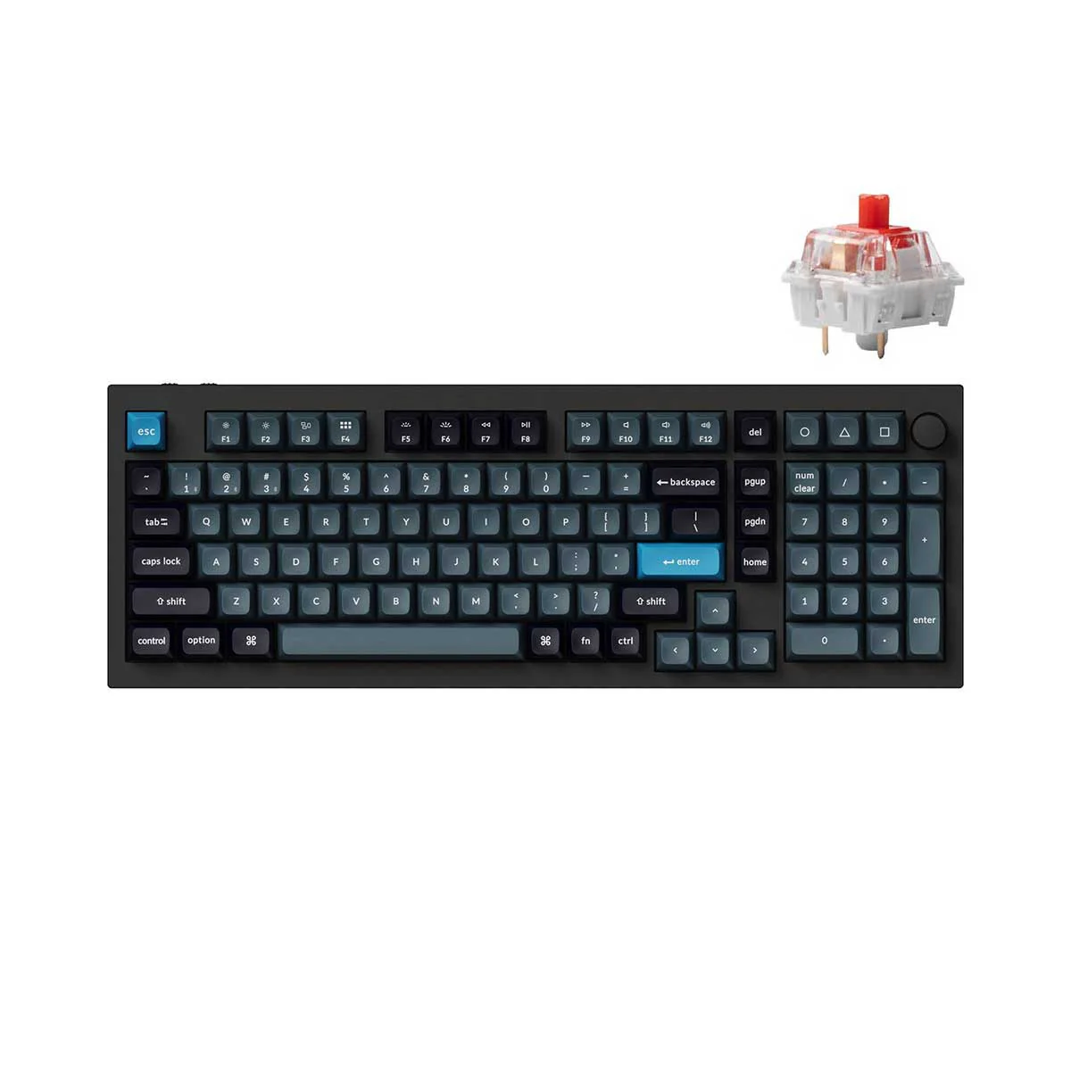 Keychron Q5 Pro QMK/Via Fully-Assembled W/ Knob Hot-Swappable RGB Backlit 96% Wireless Custom Mechanical Keyboard - Carbon Black (K Pro Red Switch) (Q5P-M1)