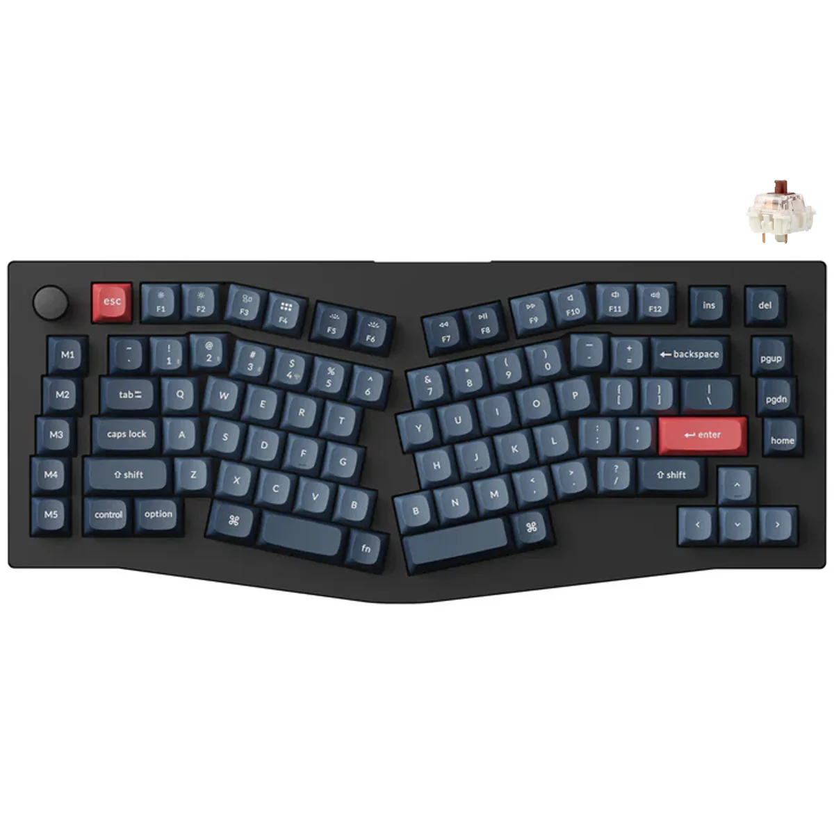 Keychron V10 Max QMK/VIA 75% Alice Fully Assembled Knob RGB Backlight Hot-Swappable Wireless Custom Mechanical Keyboard - Carbon Black (Gateron Jupiter Red Switch, Gateron Jupiter Brown Switch, Gateron Jupiter Banana Switch (V10M-D1, V10M-D3, V10M-D4) - Image 3
