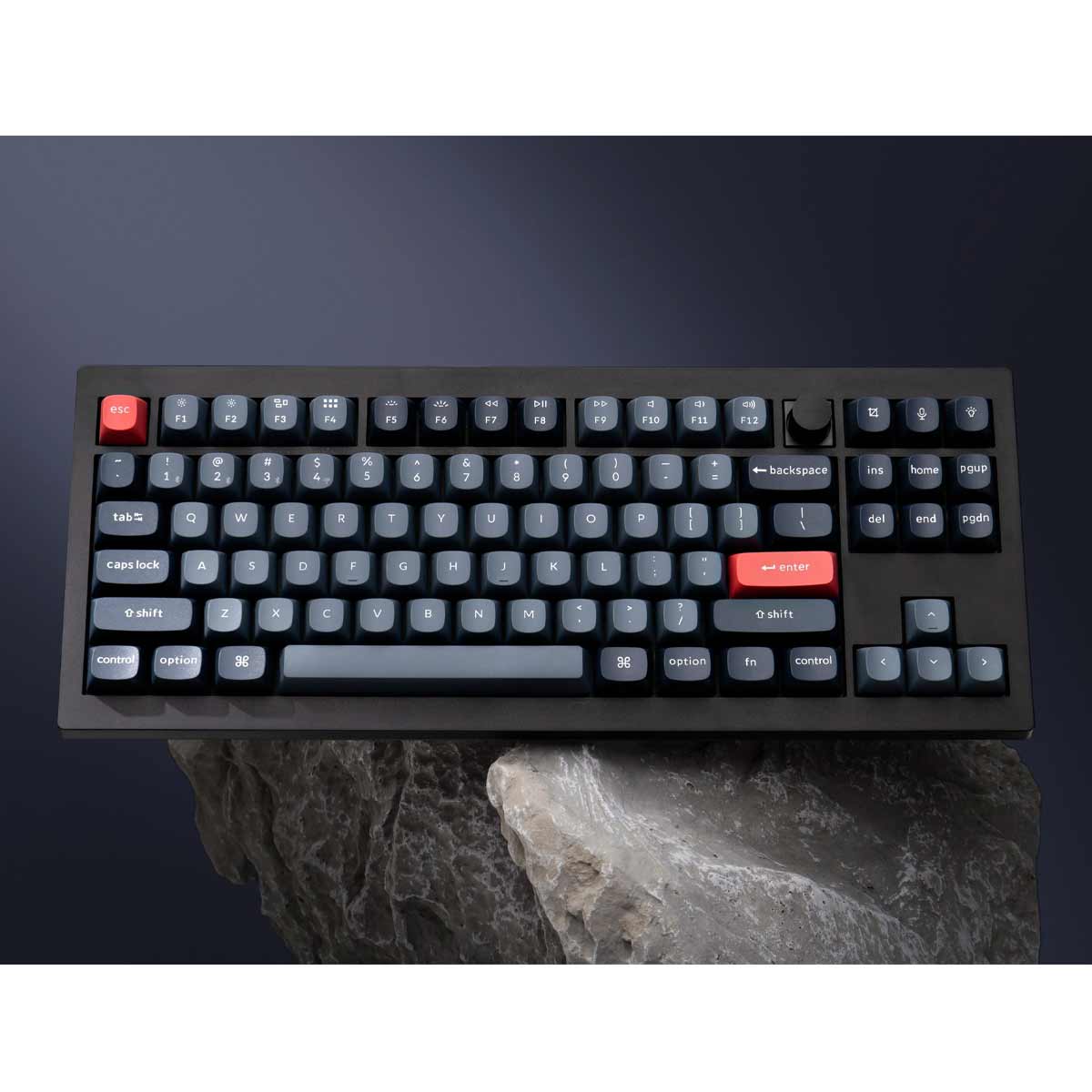 Keychron V3 Max QMK/Via Fully Assembled With Knob RGB Backlit Hot-Swappable TKL  Wireless Custom Mechanical Keyboard - Carbon Black (Gateron Jupited Red Switch, Gateron Jupiter Brown Switch, Gateron Jupiter Banana Switch) (V3M-D1, V3M-D3, V3M-D4) - Image 3