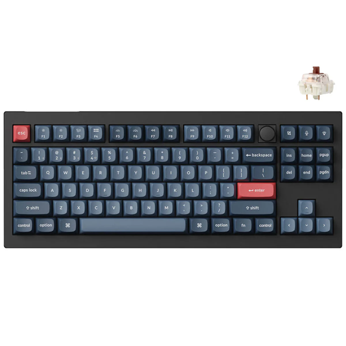 Keychron V3 Max QMK/Via Fully Assembled With Knob RGB Backlit Hot-Swappable TKL  Wireless Custom Mechanical Keyboard - Carbon Black (Gateron Jupited Red Switch, Gateron Jupiter Brown Switch, Gateron Jupiter Banana Switch) (V3M-D1, V3M-D3, V3M-D4) - Image 8