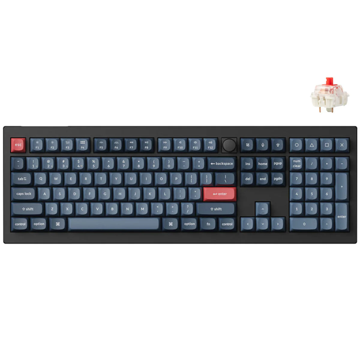 Keychron V6 Max QMK/Via Fully Assembled With Knob RGB Backlit Hot-Swappable Full Size Wireless Custom Mechanical Keyboard - Carbon Black (Gateron Jupited Red Switch, Gateron Jupiter Brown Switch, Gateron Jupiter Banana Switch) (V6M-D1, V6M-D3, V6M-D4) - Image 6