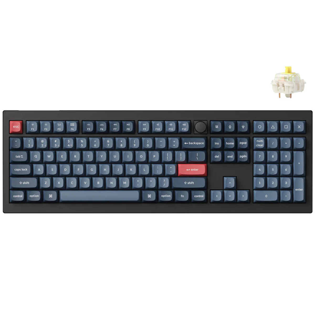 Keychron V6 Max QMK/Via Fully Assembled With Knob RGB Backlit Hot-Swappable Full Size Wireless Custom Mechanical Keyboard - Carbon Black (Gateron Jupited Red Switch, Gateron Jupiter Brown Switch, Gateron Jupiter Banana Switch) (V6M-D1, V6M-D3, V6M-D4) - Image 8