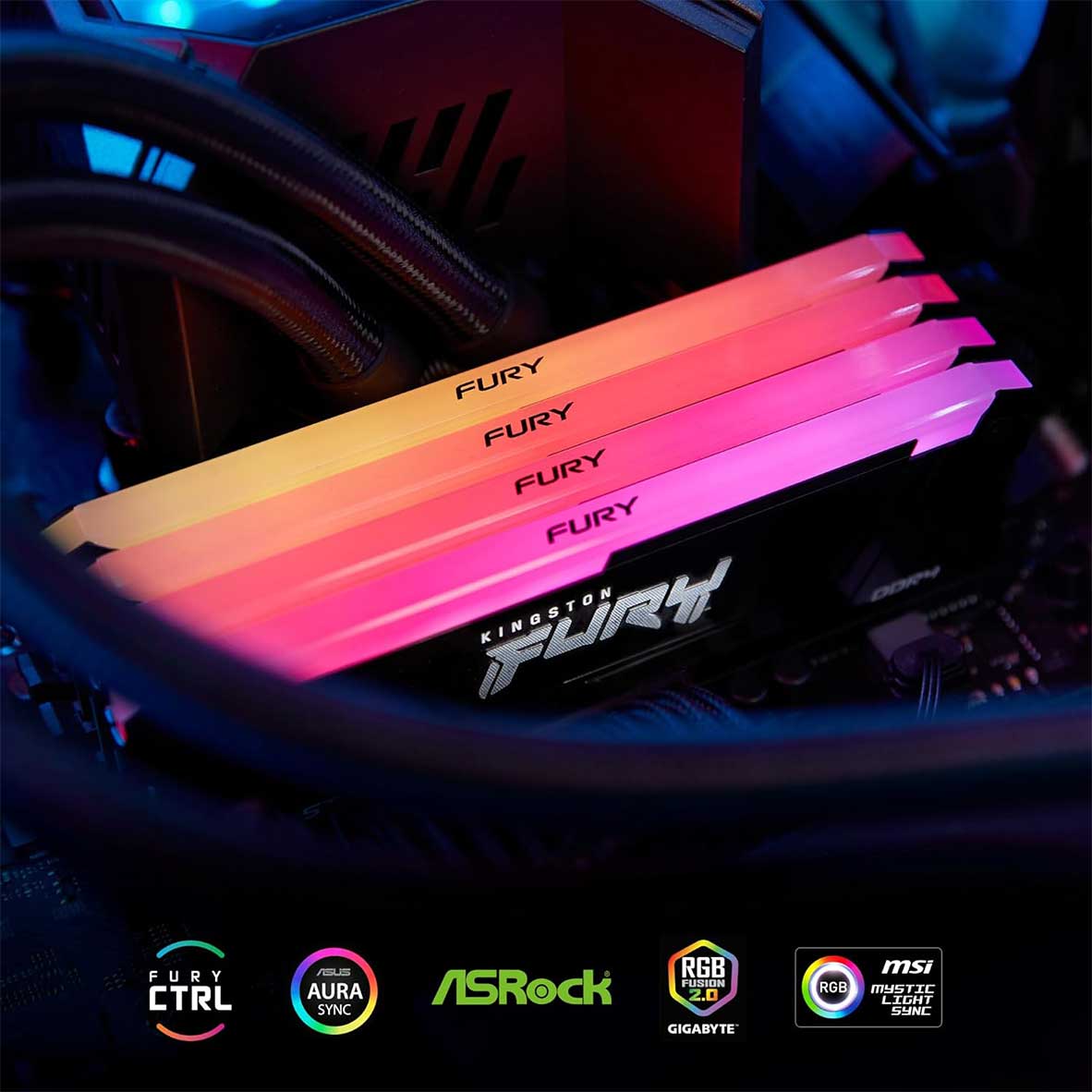 Kingston Beast Fury 16GB (1x16GB) DDR4 RGB XMP 3600MT/s CL18-22-22 Memory (Black) (KF436C18BB2A/16) - Image 3