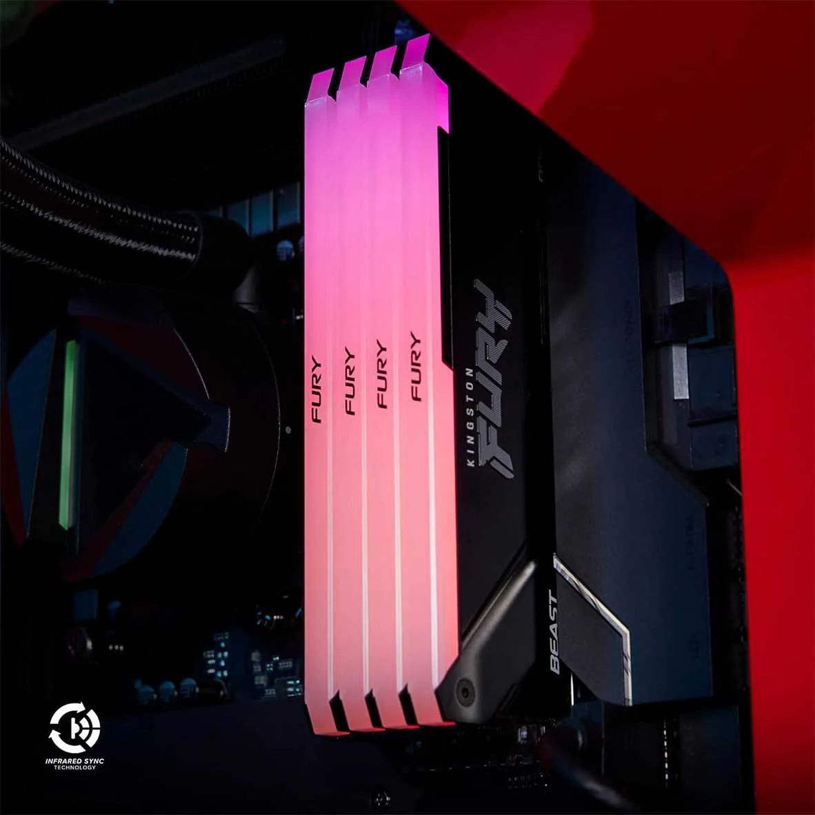 Kingston Beast Fury 16GB (1x16GB) DDR4 RGB XMP 3600MT/s CL18-22-22 Memory (Black) (KF436C18BB2A/16) - Image 4